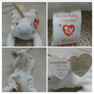 NWT! COLLECTIBLE TY BEANIE BABIES.    MYSTIC~  THE UNICORN. TAG ERRORS!! RARE!